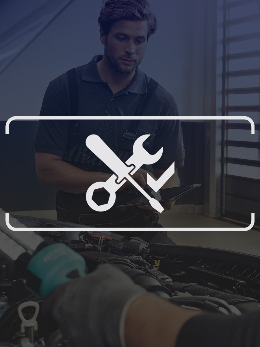 Vitt ikon av verktyg med en checkmark