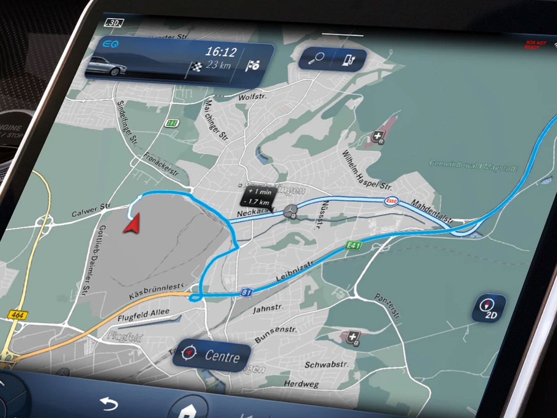 En exempelbild av funktionen Online-ruttstyrning.