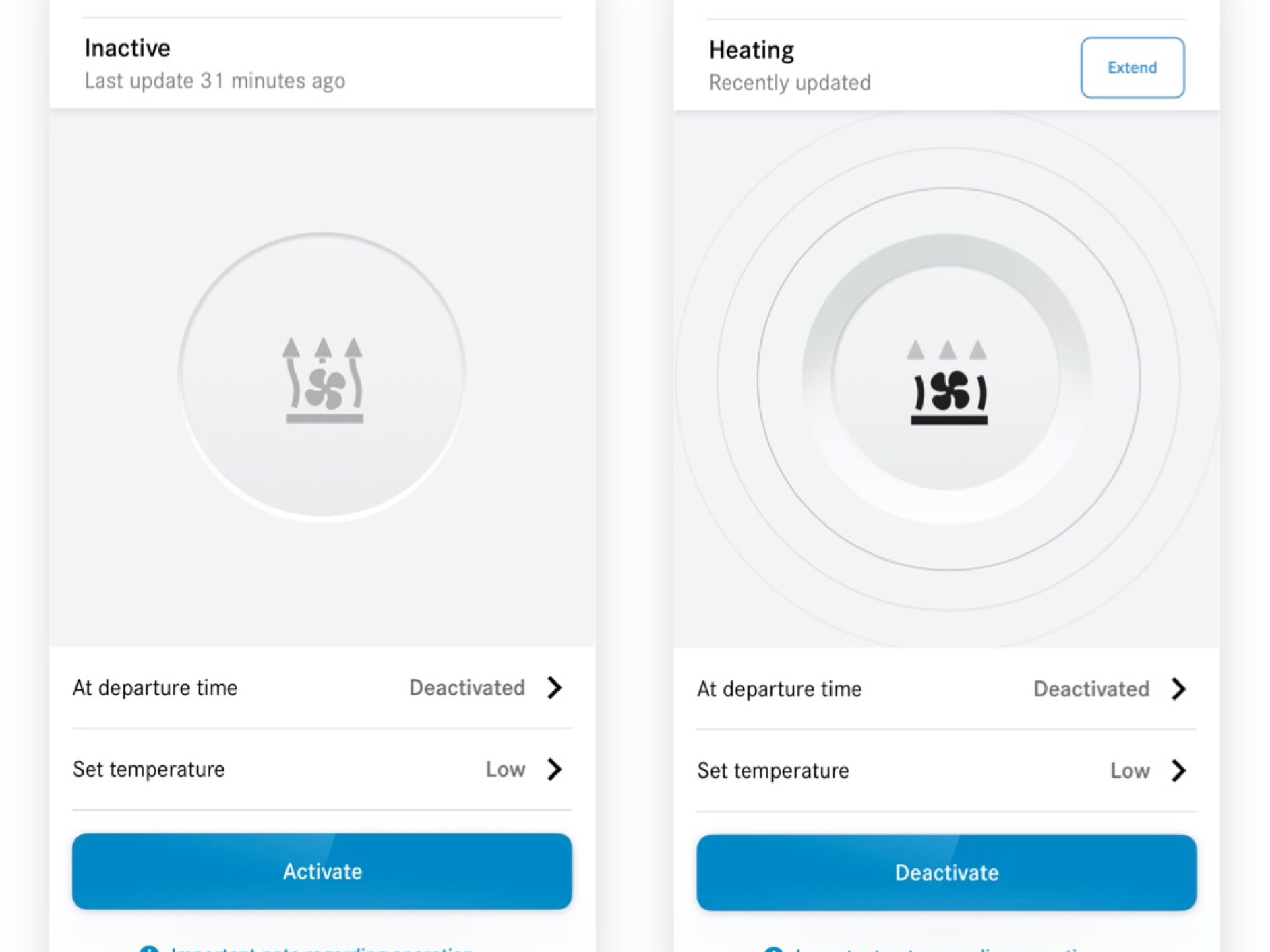 En exempelbild av funktionen Programmering av förklimatisering.