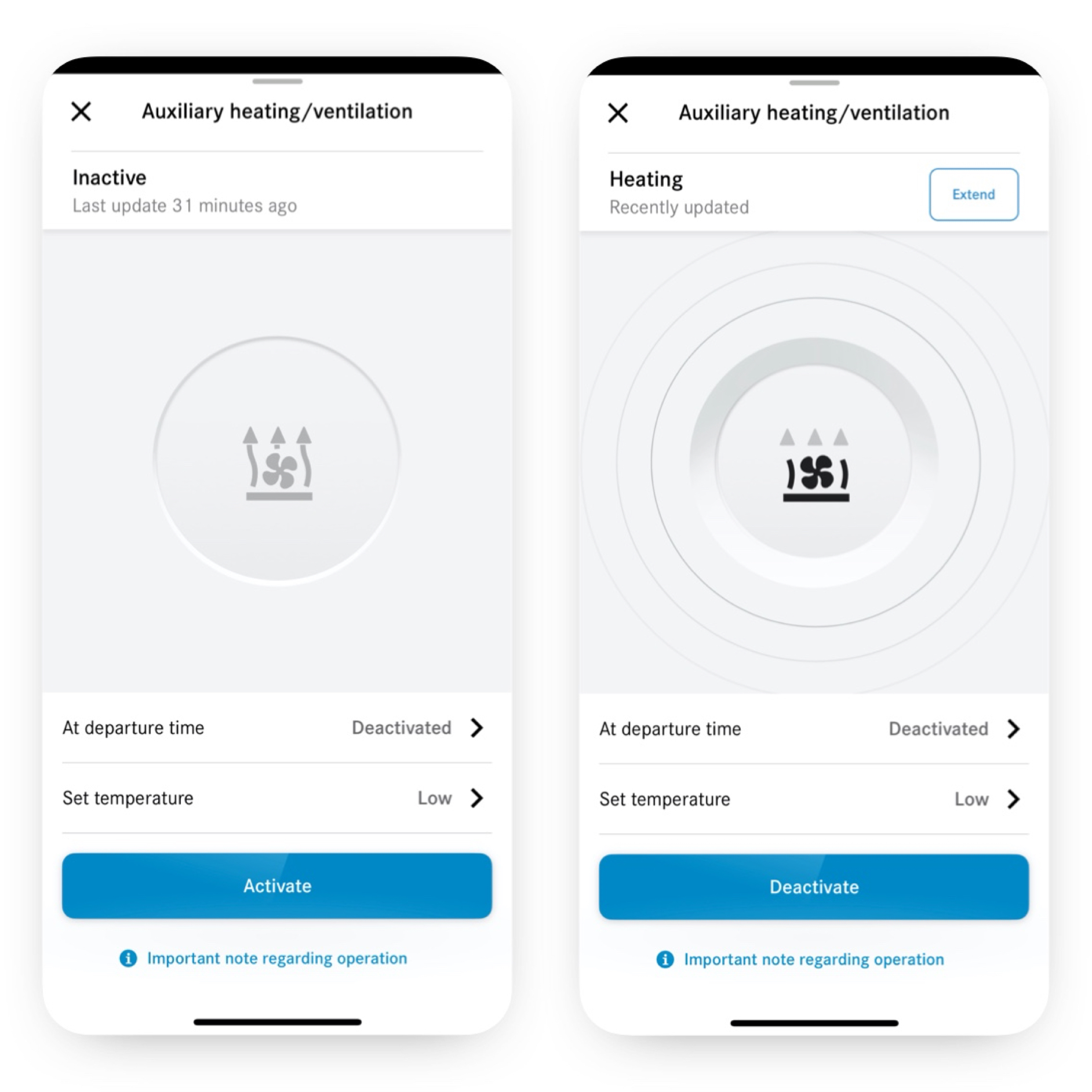 Programmering av förklimatisering | Excellence-paket | Mercedes-Benz En exempelbild av funktionen Programmering av förklimatisering.