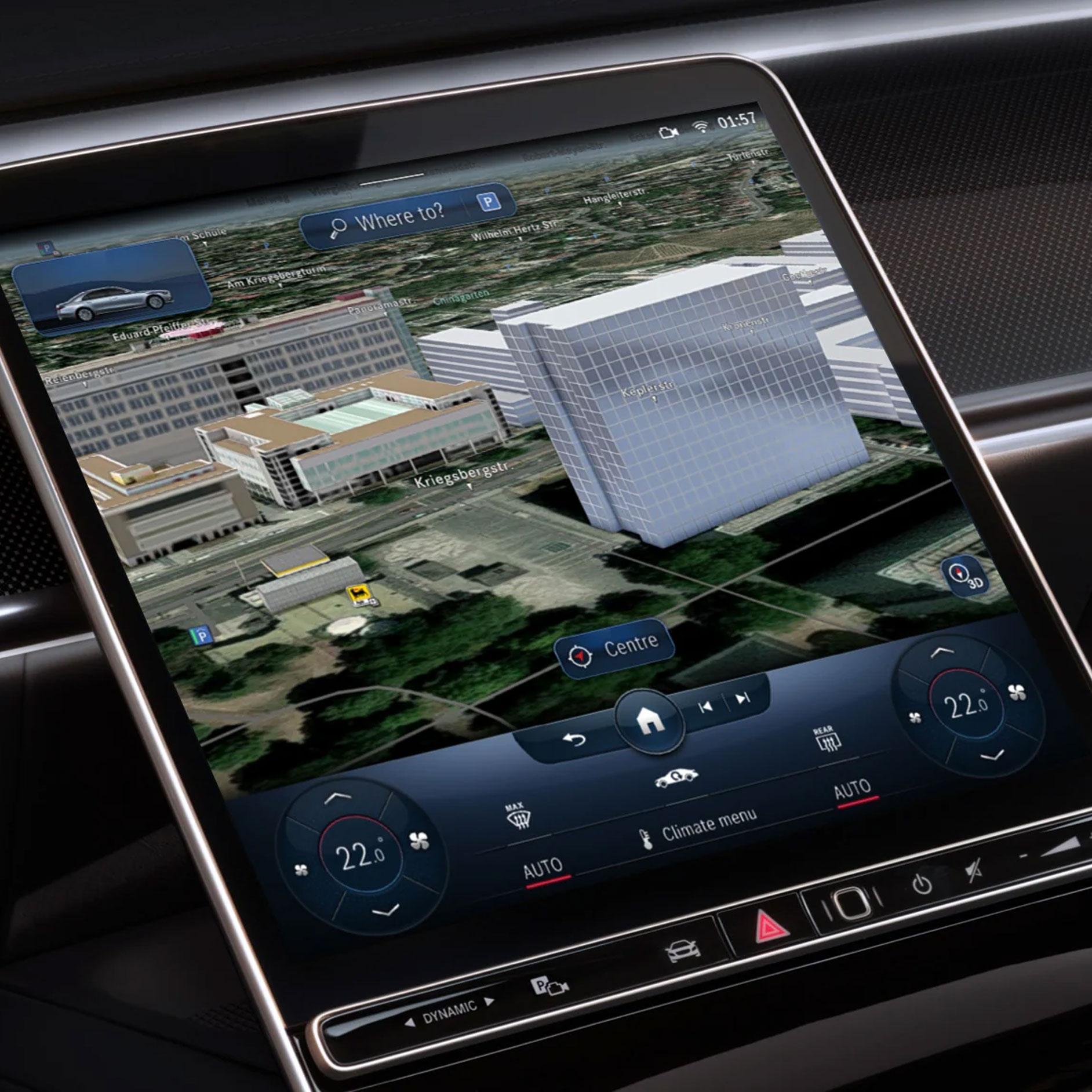 Satellitbilder | Excellence-paket | Mercedes-Benz En exempelbild av funktionen Satellitbilder.