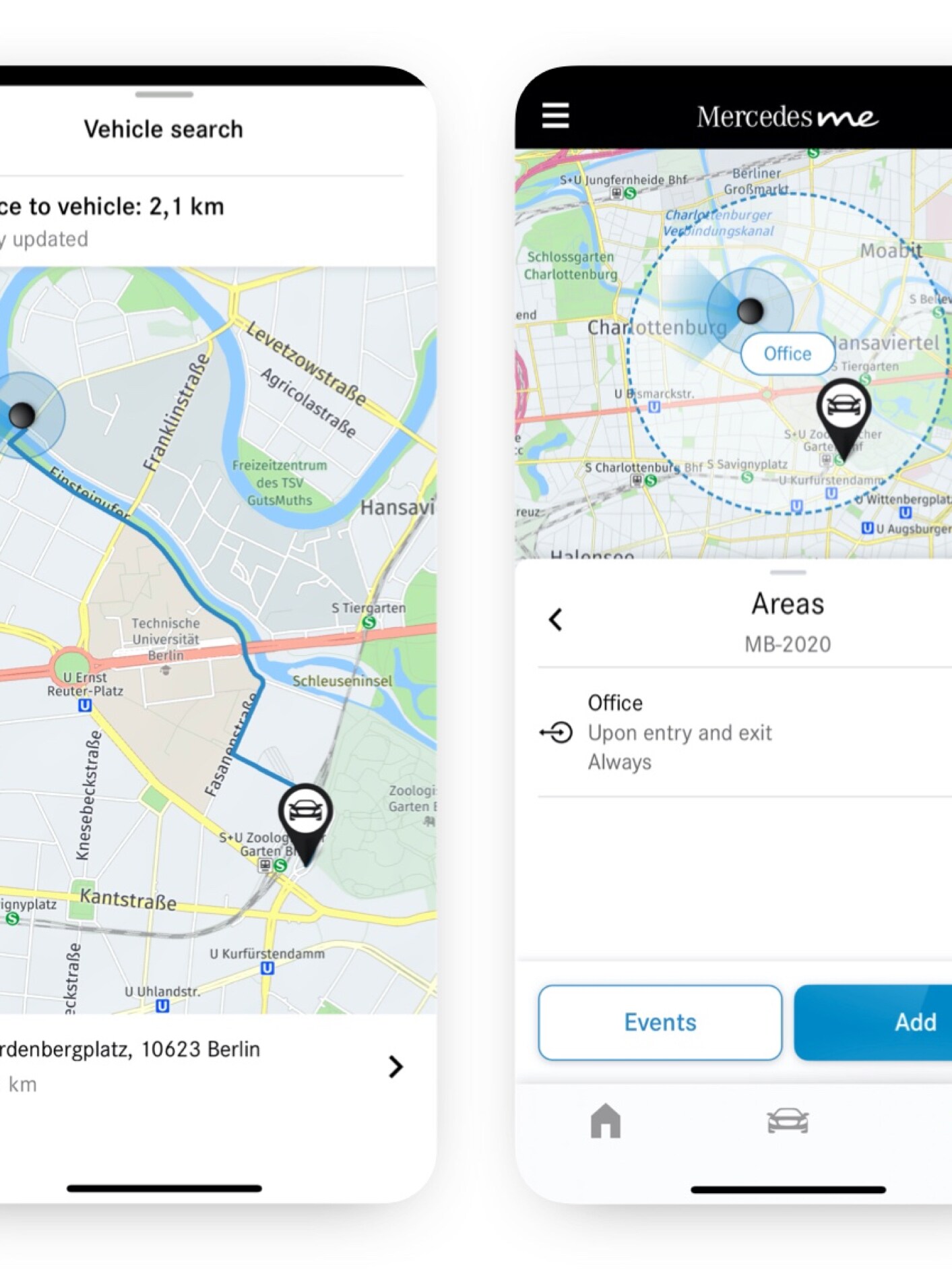 Den digitala tjänsten Geografisk övervakning visas på en smartphone.