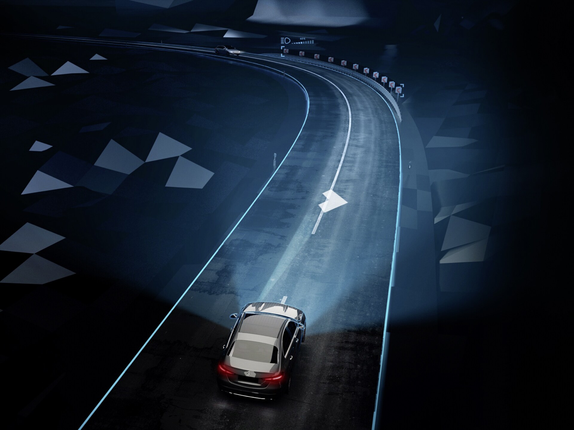 DIGITAL LIGHT-strålkastarna från Mercedes-Benz.