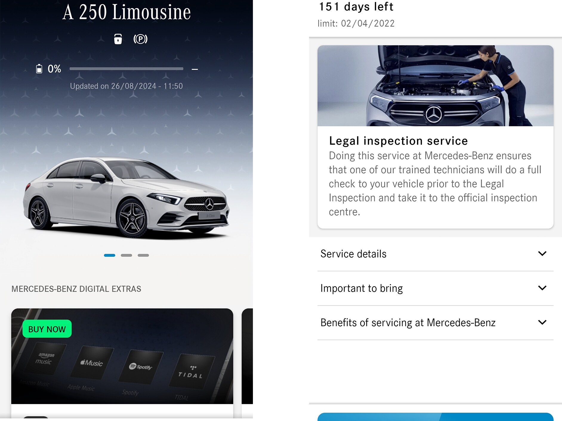 En förhandstitt på de integrerade tjänsterna i Mercedes-Benz appen.