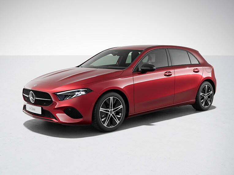Exteriören hos A-Klass Halvkombi från Mercedes-Benz med Night package.