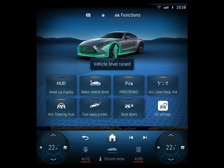 Lyftsystemet för framaxeln hos Mercedes-AMG GT Coupé.