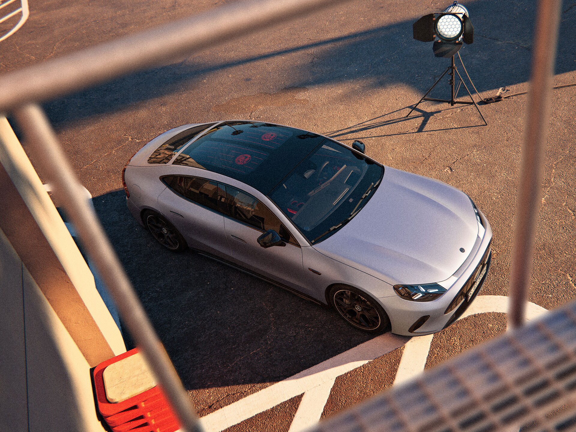Den belysta fronten på helt nya Mercedes-AMG GT 53 Coupé.