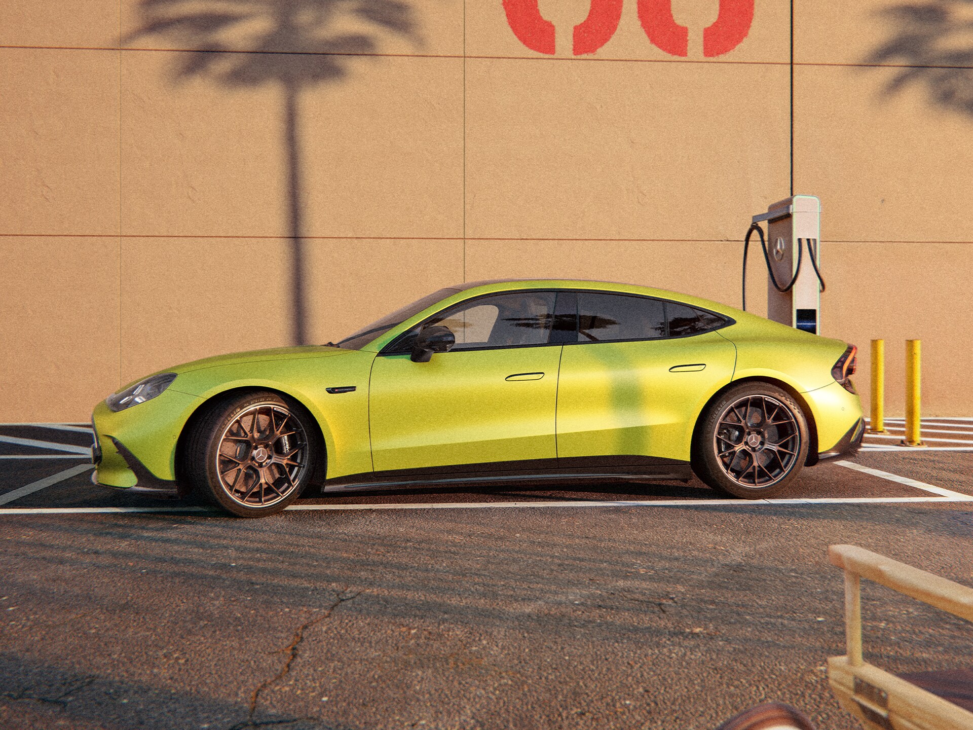 Ladda den helt nya GT fyradörrars coupé från Mercedes-AMG.