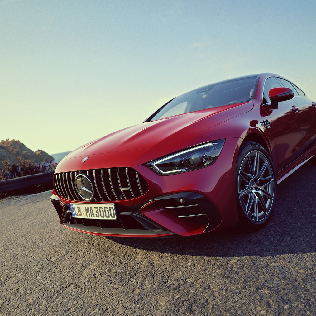 AMG-tillval för Mercedes-AMG 4-dörrars Coupé eller MANUFAKTUR-lacker/interiörfunktioner.