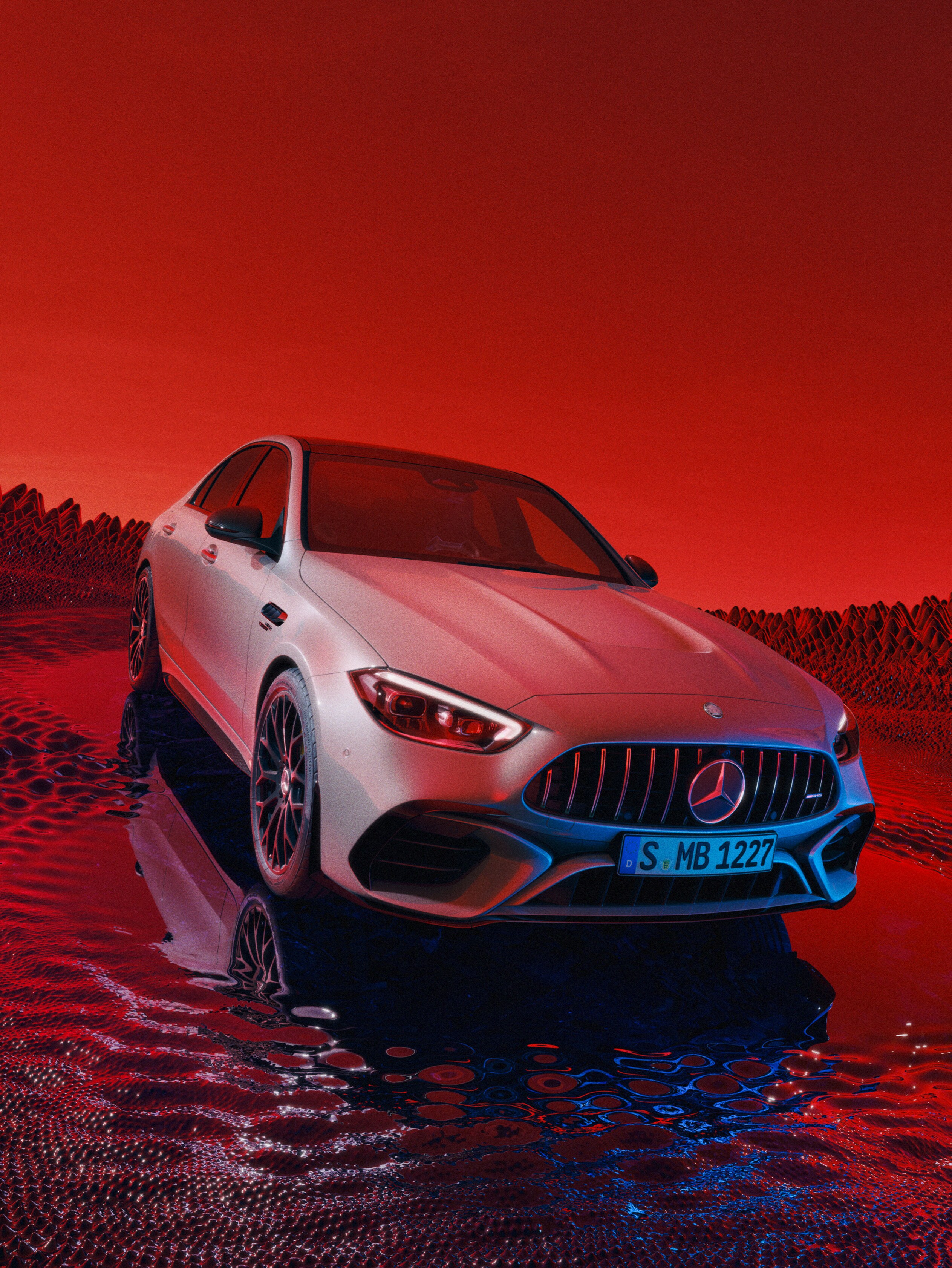 Mercedes-AMG C-Klass Sedan sedd snett framifrån