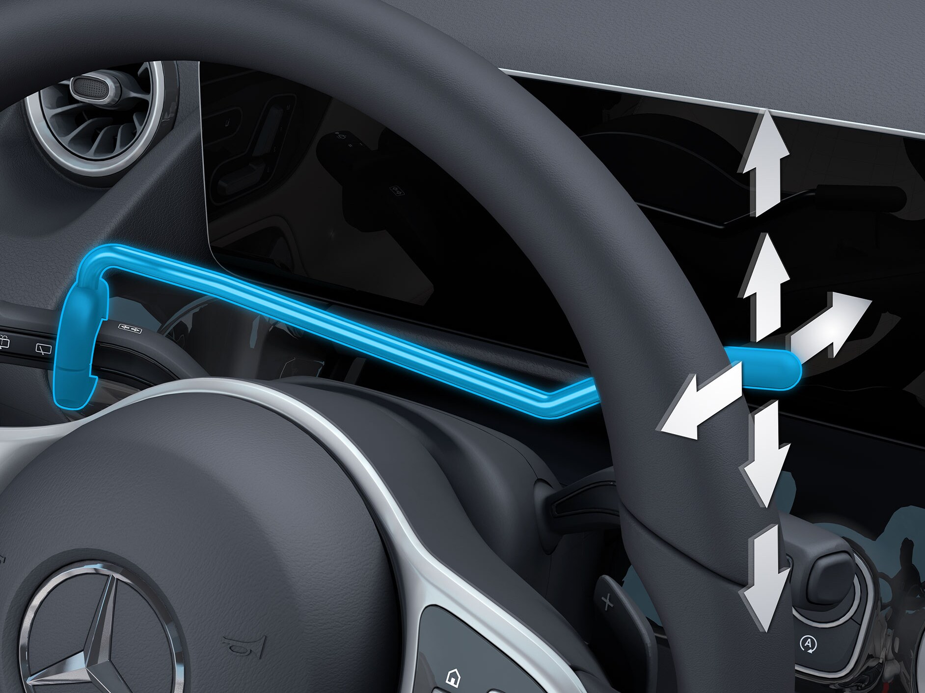 En detaljerad bild av dragningen av kombispaken till höger sida i en funktionshinderanpassad bil.