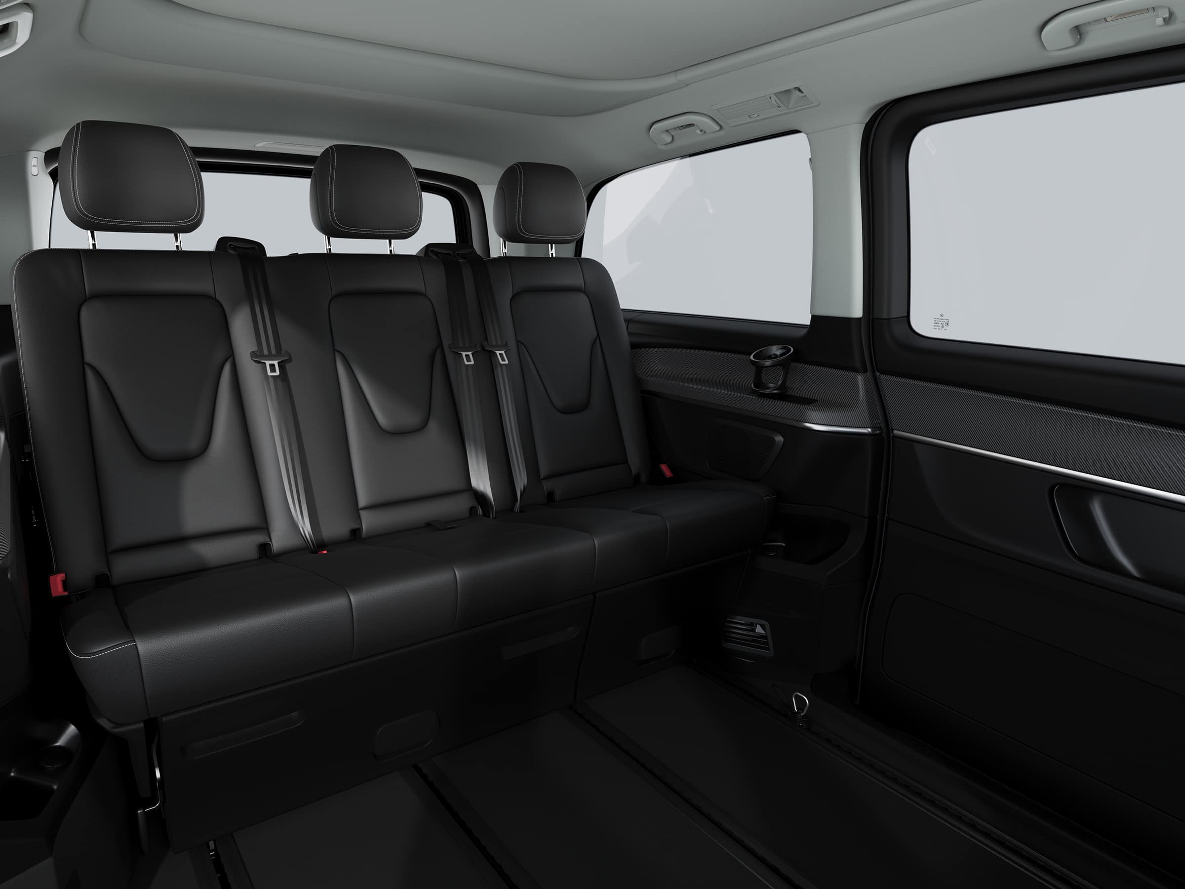 3-sitsbänk | Marco Polo HORIZON World | Mercedes-Benz Baksätet i Mercedes-Benz Marco Polo HORIZON med tre sittplatser och flexibelt skensystem.