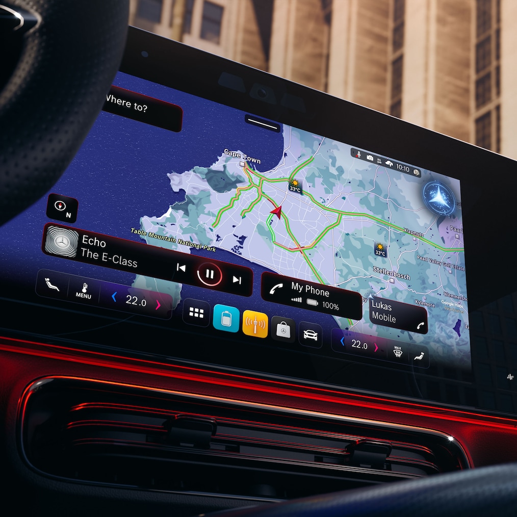MBUX Superscreen med MBUX virtuell assistent i Mercedes-Benz CLA C174.