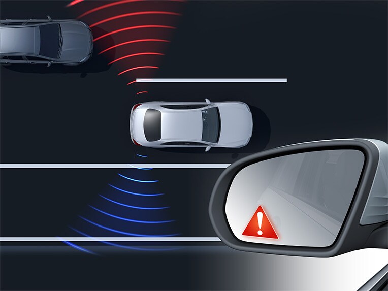 Dödvinkelassistenten med PARKTRONIC i E-Klass Cabriolet.