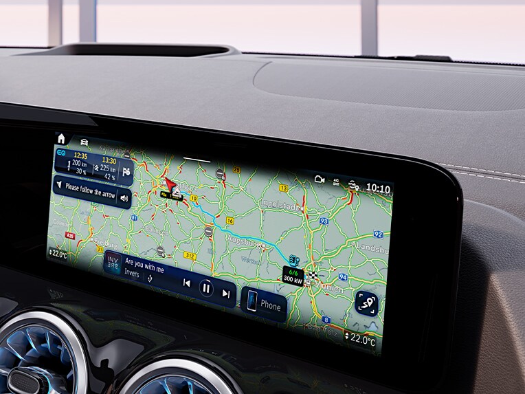Navigation med Electric Intelligence i EQA från Mercedes-Benz.