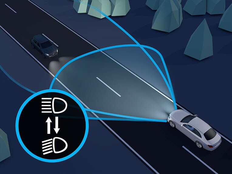 Den automatiska ljusbildsregleringen i EQB från Mercedes-Benz.