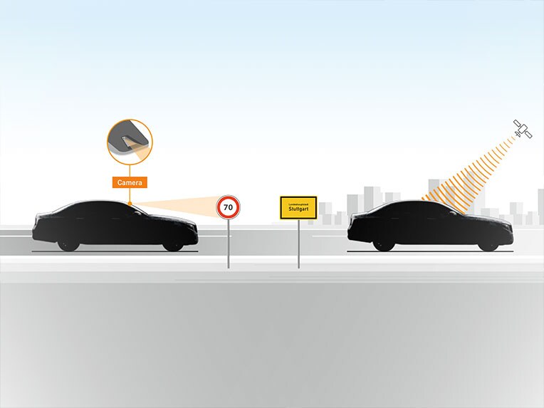 Den aktiva hastighetspåminnaren i EQB från Mercedes-Benz.