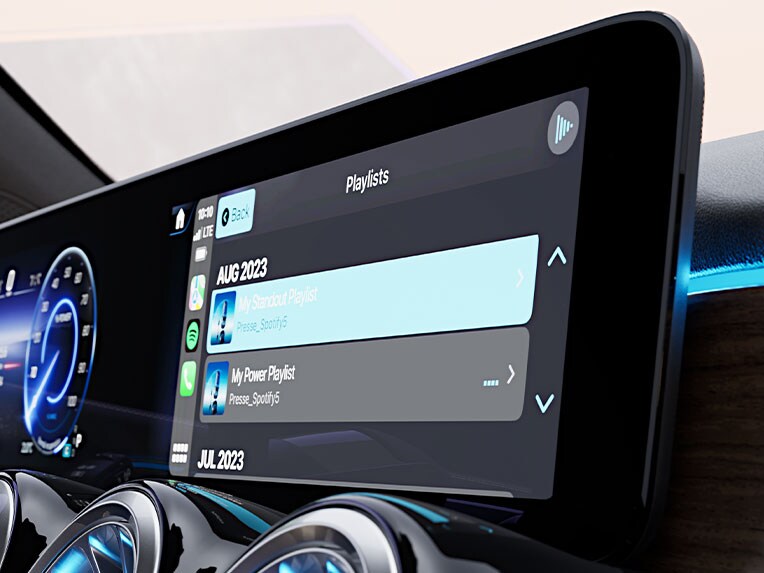 MBUX Entertainment i EQB från Mercedes-Benz.