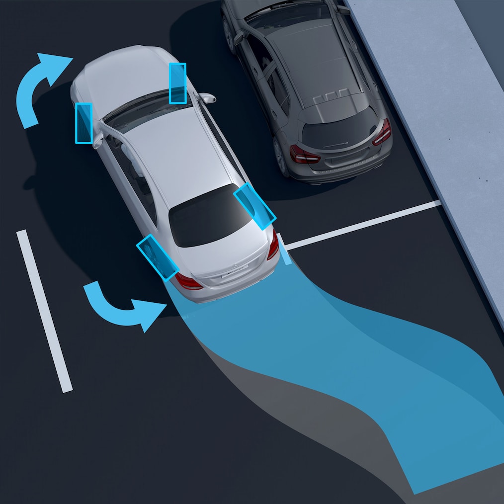 En illustration av styrinrättningen för bakaxeln i EQE Sedan från Mercedes-Benz.
