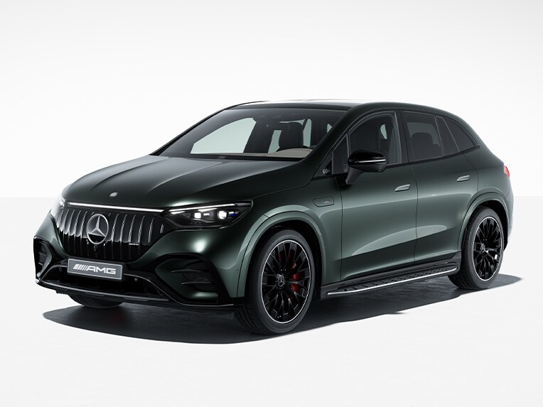 Exteriören på Mercedes-AMG EQE Suv med AMG Night package.