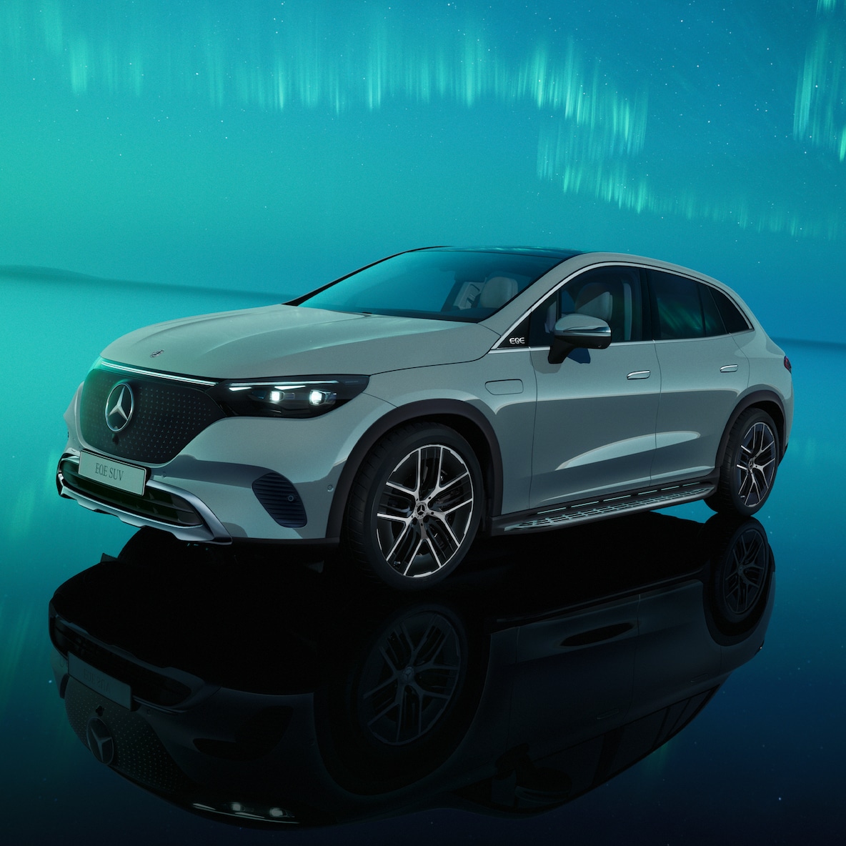 Exteriören hos Mercedes-Benz EQE Suv.