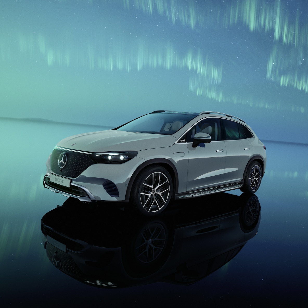 Exteriören hos Mercedes-Benz EQE Suv.