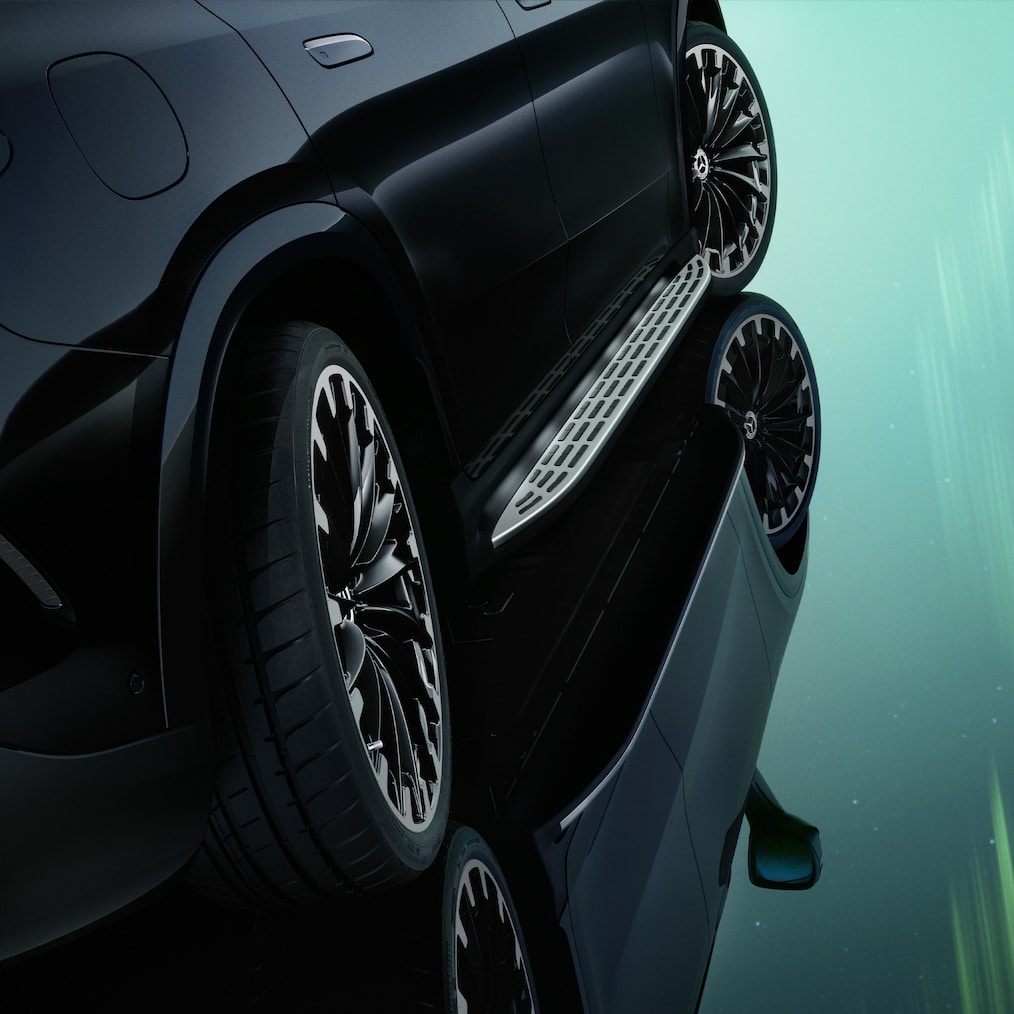 Styrinrättning för bakaxeln i EQE Suv från Mercedes-Benz.