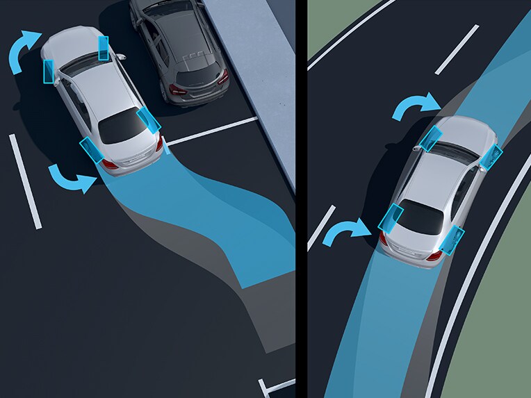 Styrinrättning för bakaxeln i EQS från Mercedes-Benz.