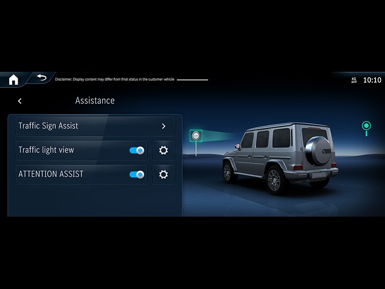 Vägmärkesassistenten i G-Klass från Mercedes-Benz.