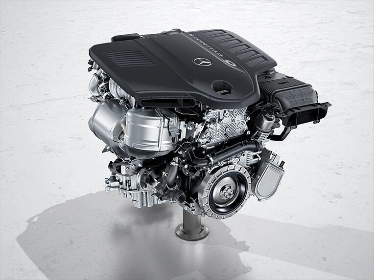 Motor med integrerad startgenerator 48 V i G-Klass från Mercedes-Benz.