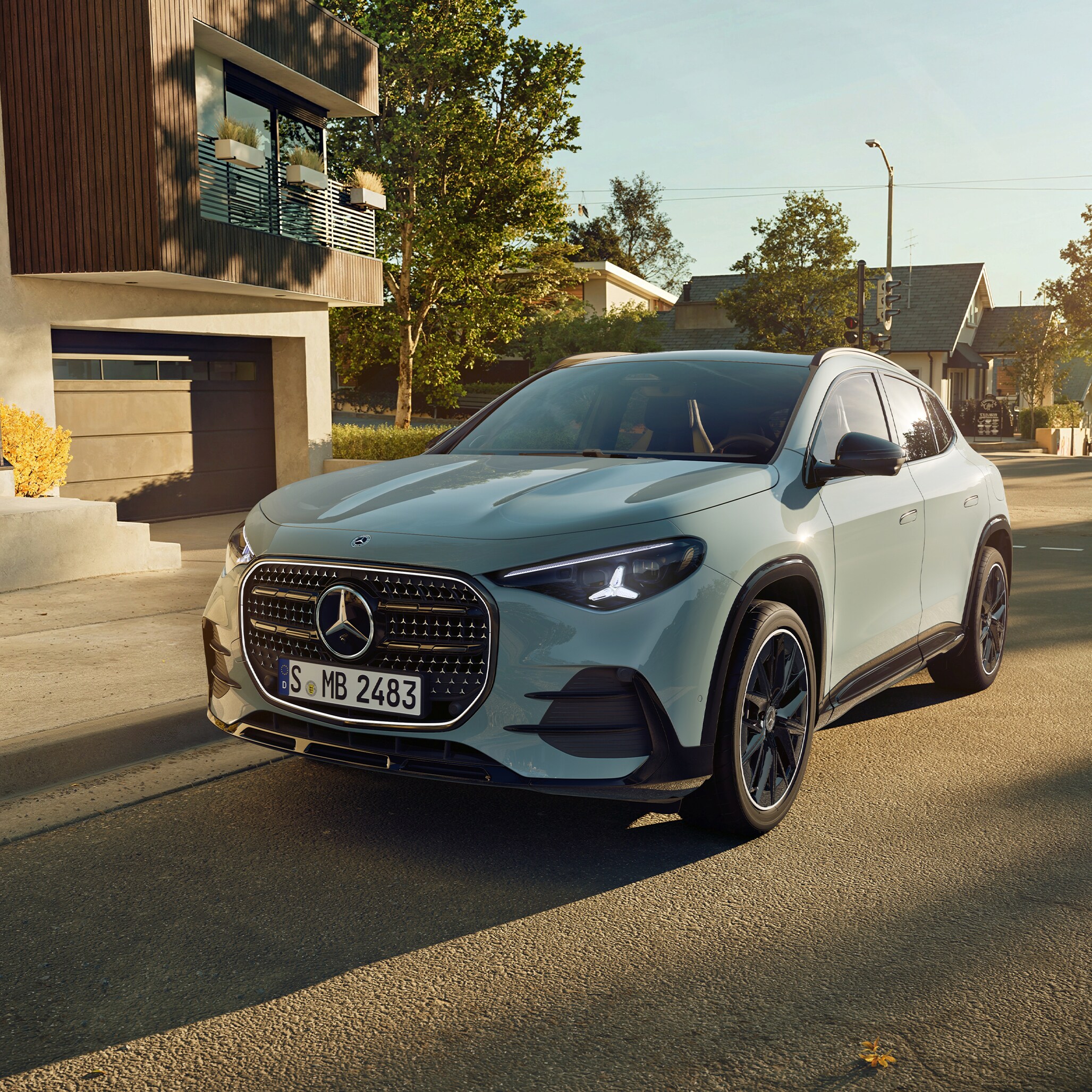 Exteriören på helt nya GLA från Mercedes-Benz.