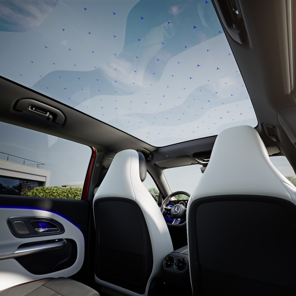 SKY CONTROL-panoramataket på GLB från Mercedes-Benz.