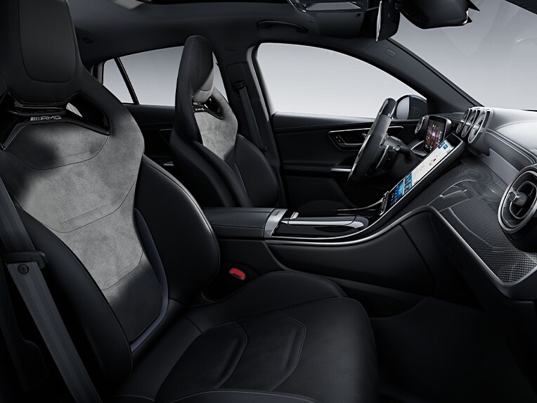 Interiören i Mercedes-AMG GLC Coupé med sätespaketet AMG Performance Seat Package Advanced.