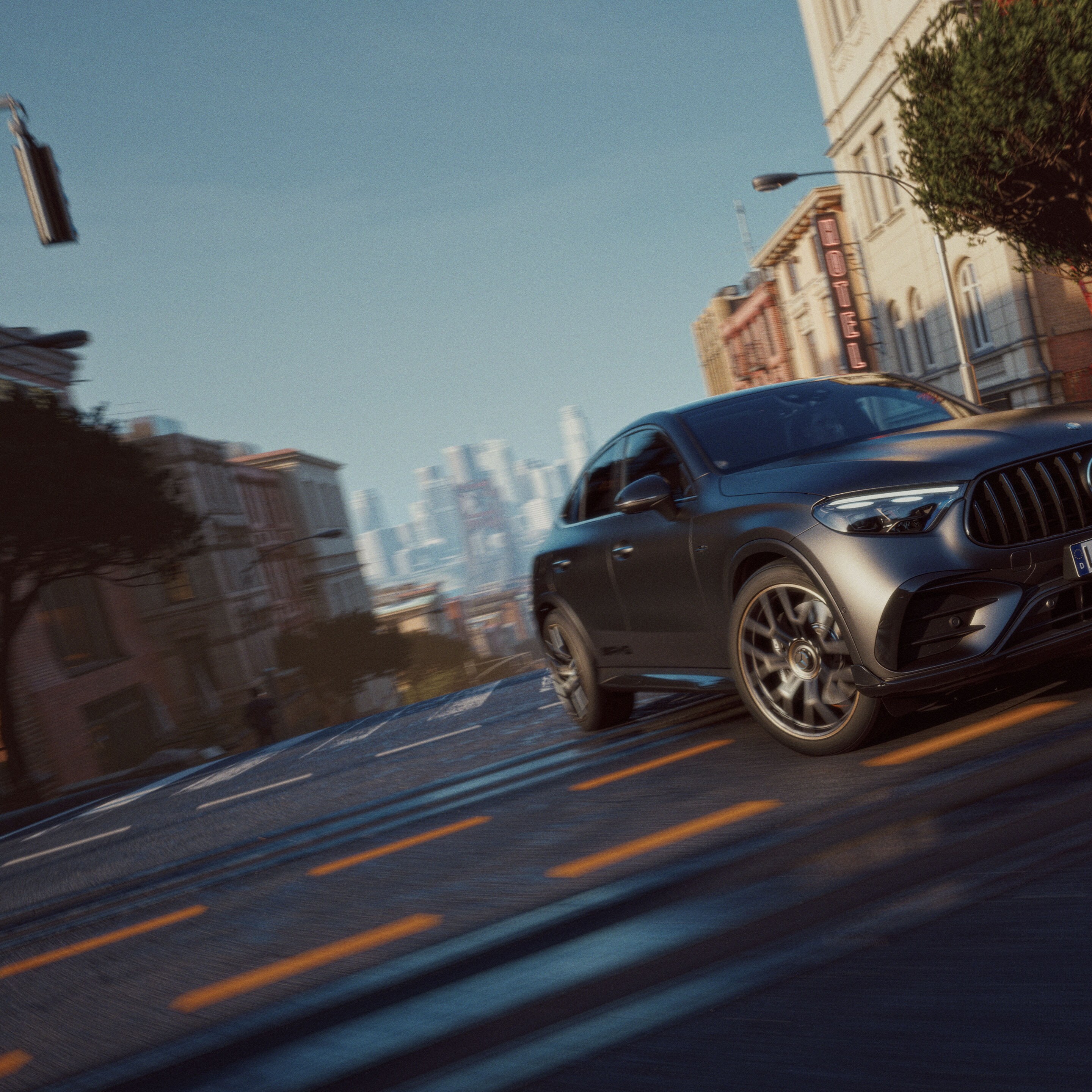 Exteriören hos nya Mercedes-AMG GLC Coupé.