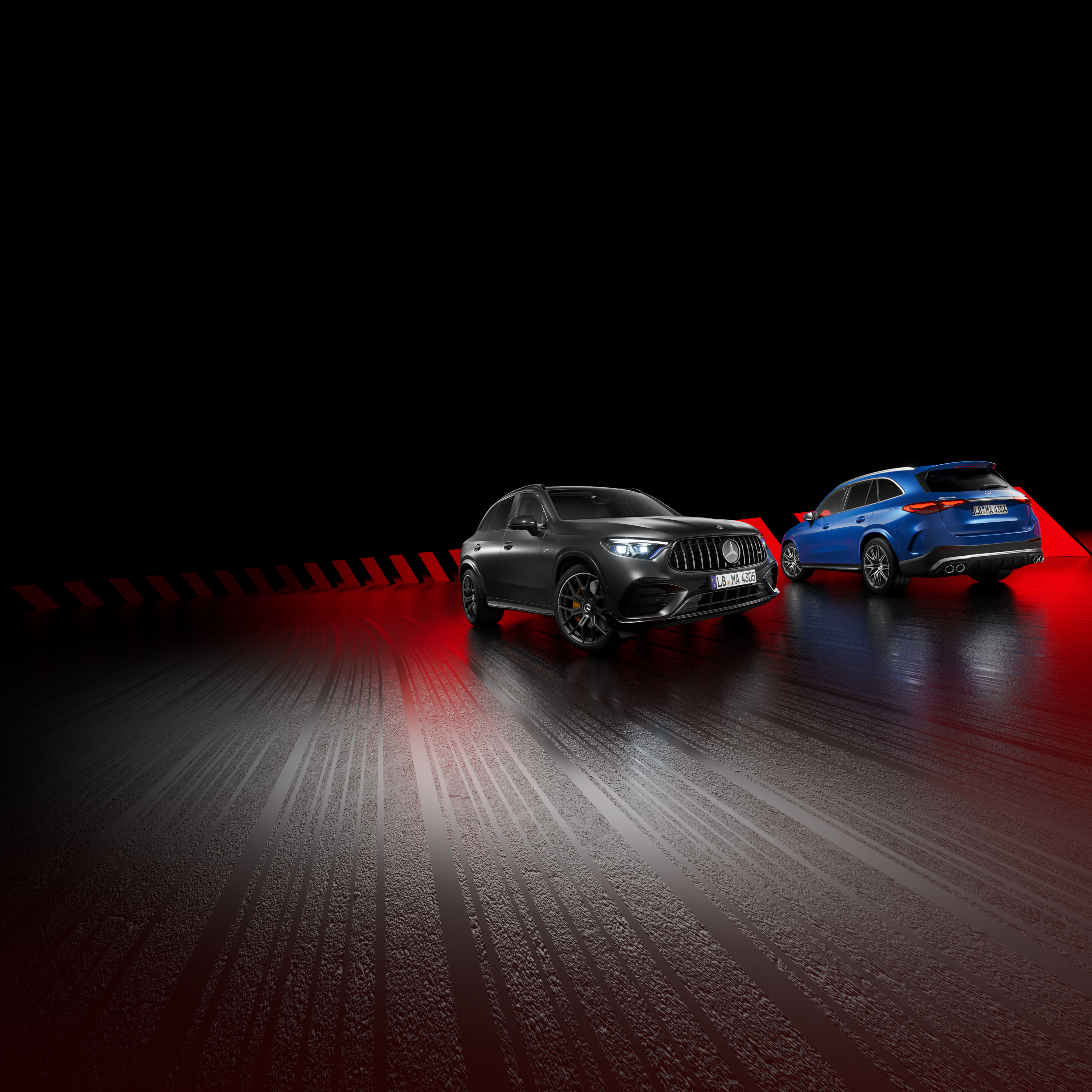 GLC SUV AMG Performance Edition | Tjänstebilar | Mercedes-Benz Två Mercedes-AMG GLC SUV AMG Performance Edition modeller sida vid sida