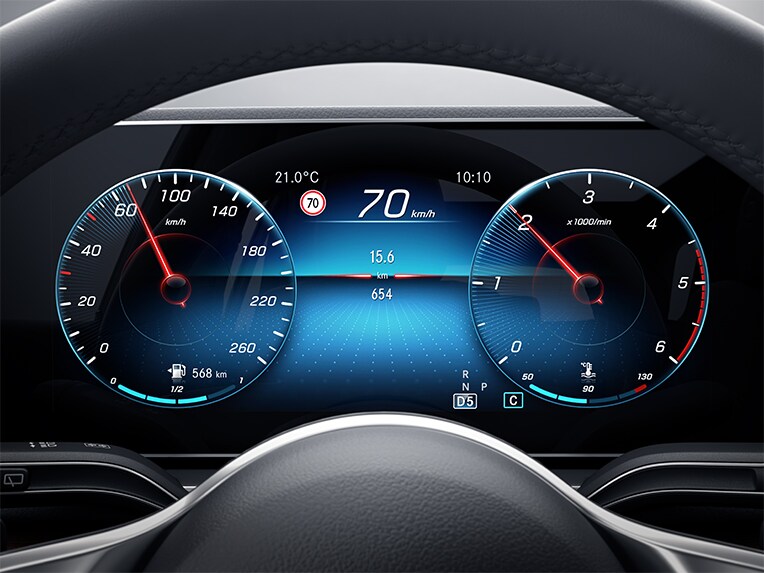 Vägmärkesassistenten i Mercedes-Benz GLE Coupé.