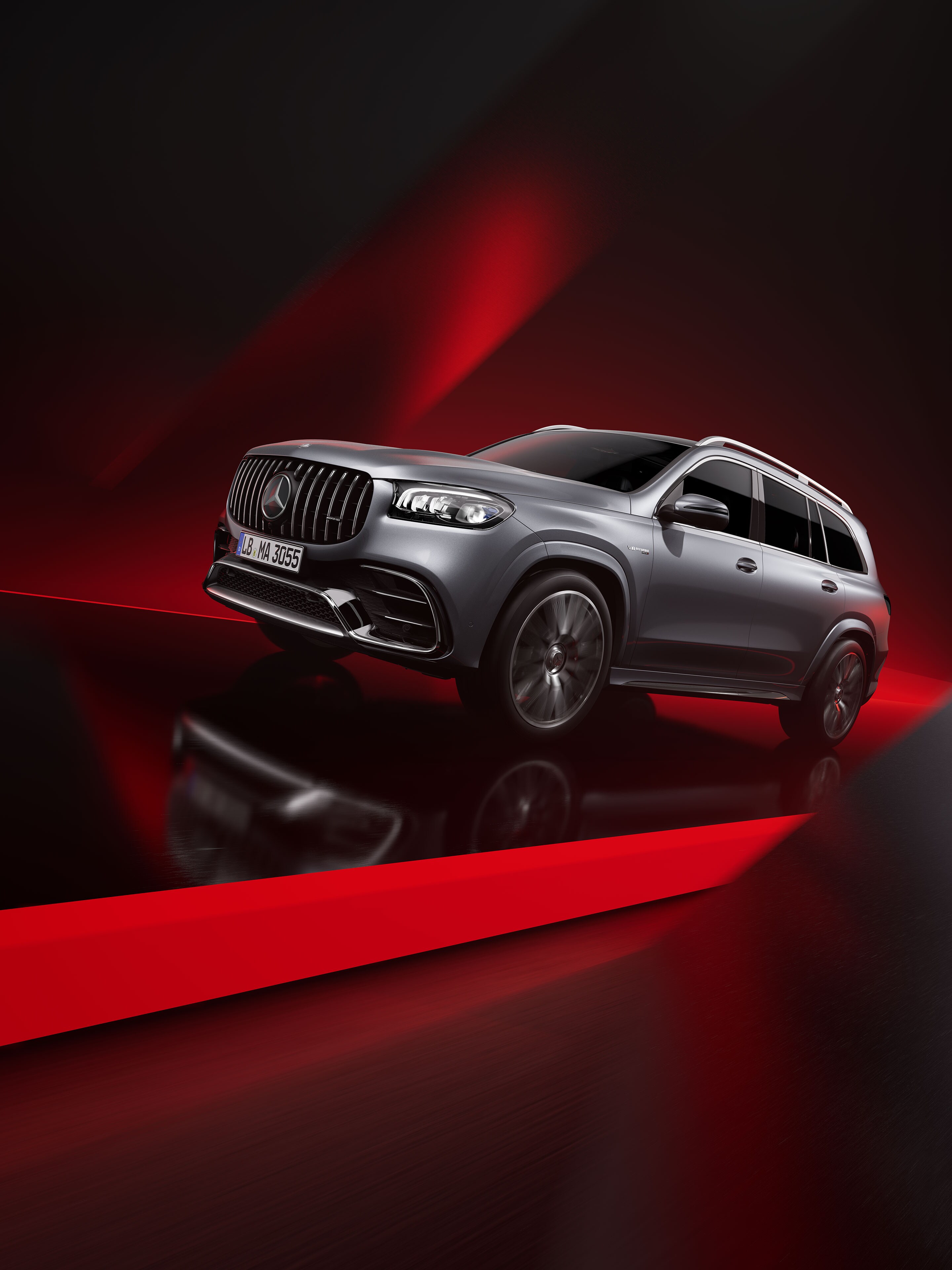 Mercedes-AMG GLS SUV sedd snett underifrån