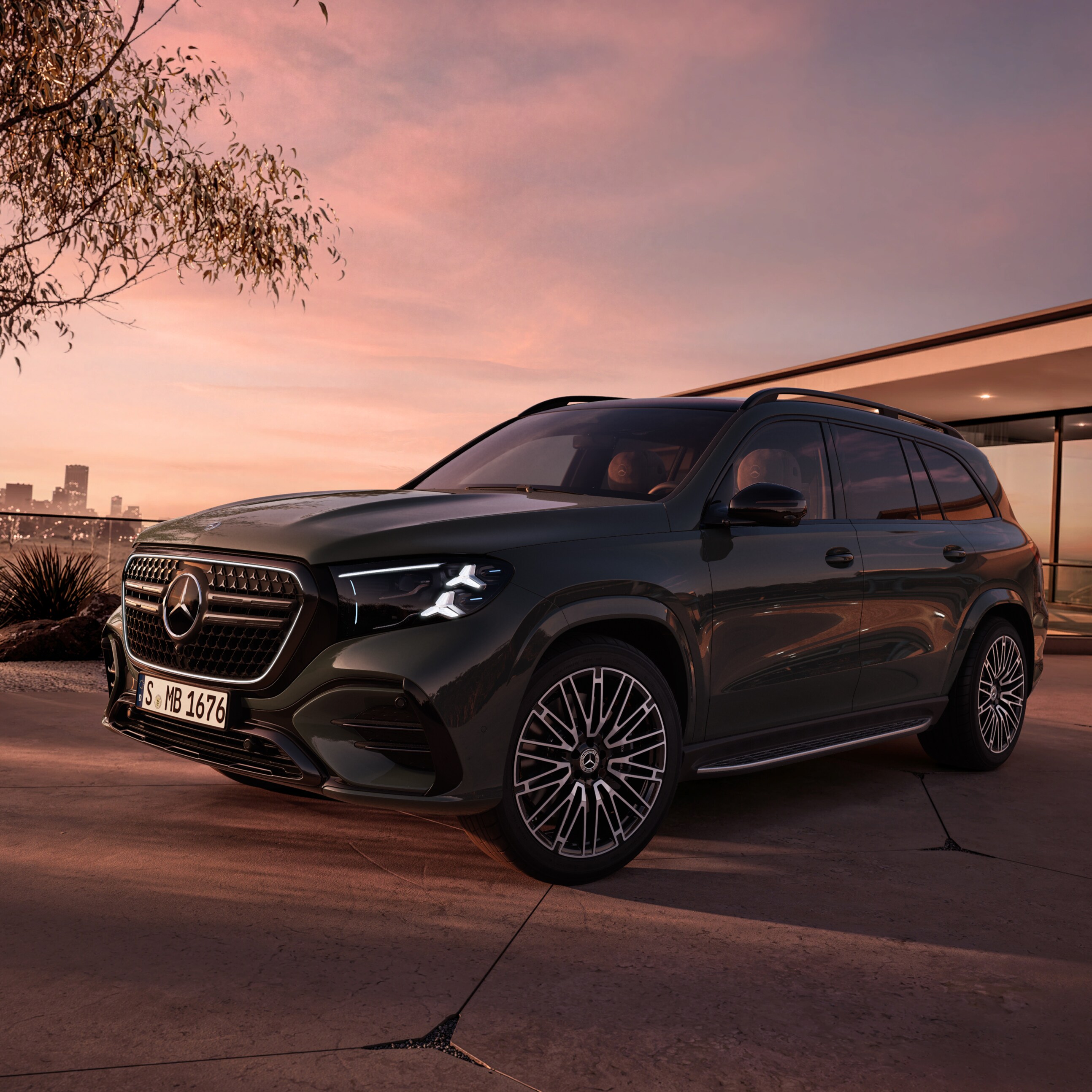 Exteriören på nya GLS från Mercedes-Benz.