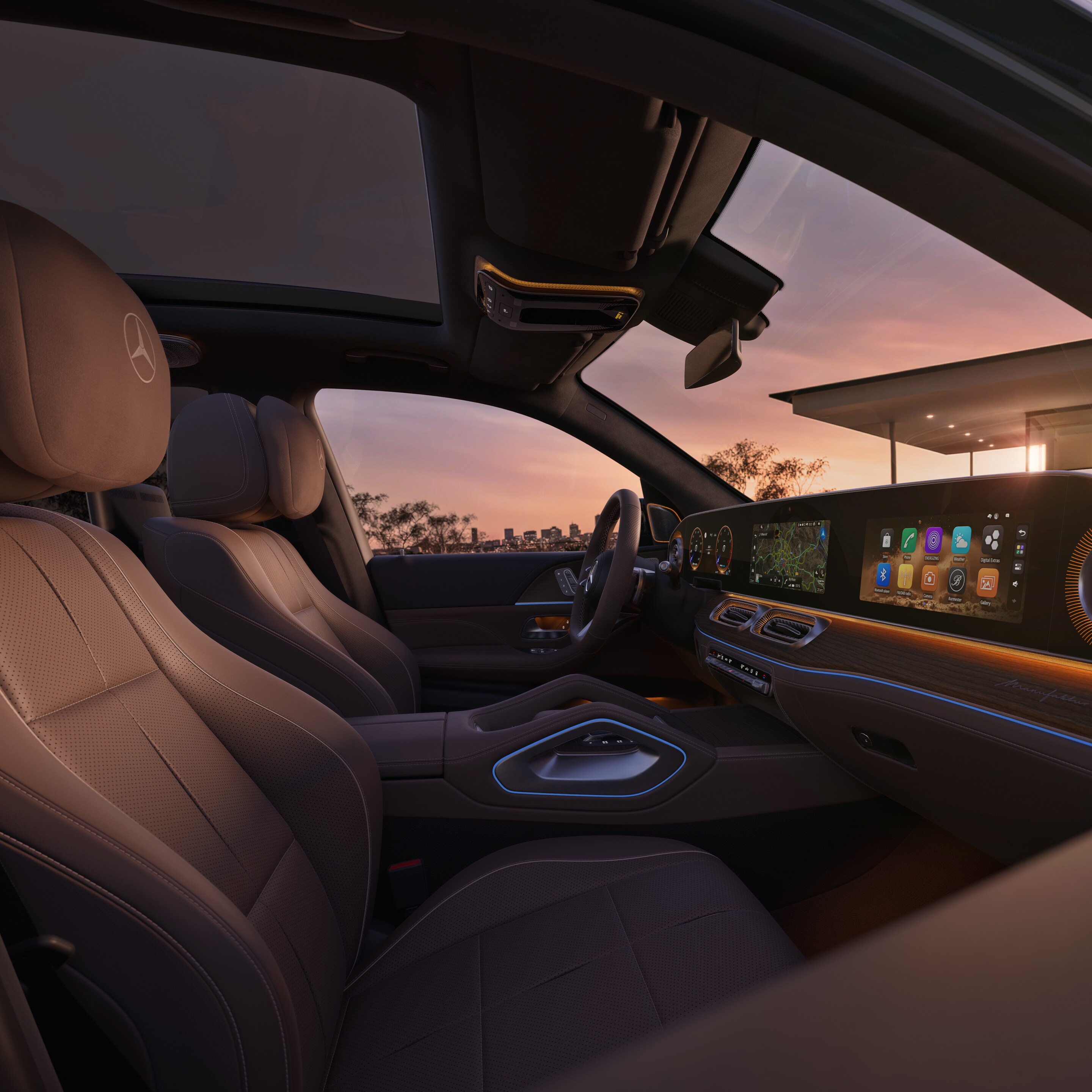 Interiören i nya GLS från Mercedes-Benz.