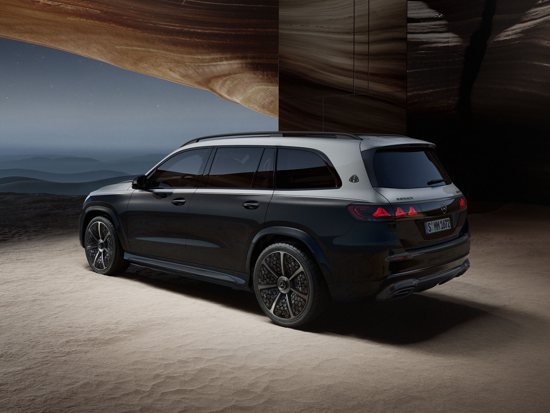 Mercedes-Maybachs GLS med Night Series.