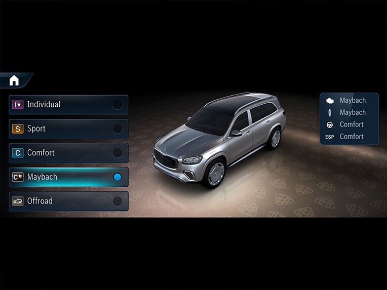 Widescreen-panel på instrumentbrädan i Mercedes-Maybach GLS.