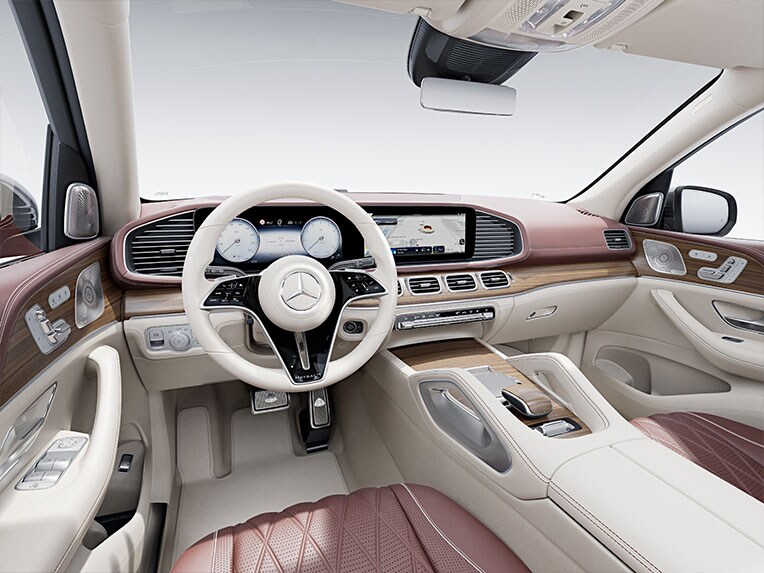 Interiören i Mercedes-Maybach GLS med krompaket.
