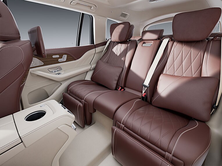 Interiören i Mercedes-Maybach GLS med MANUFAKTUR läderpaket.