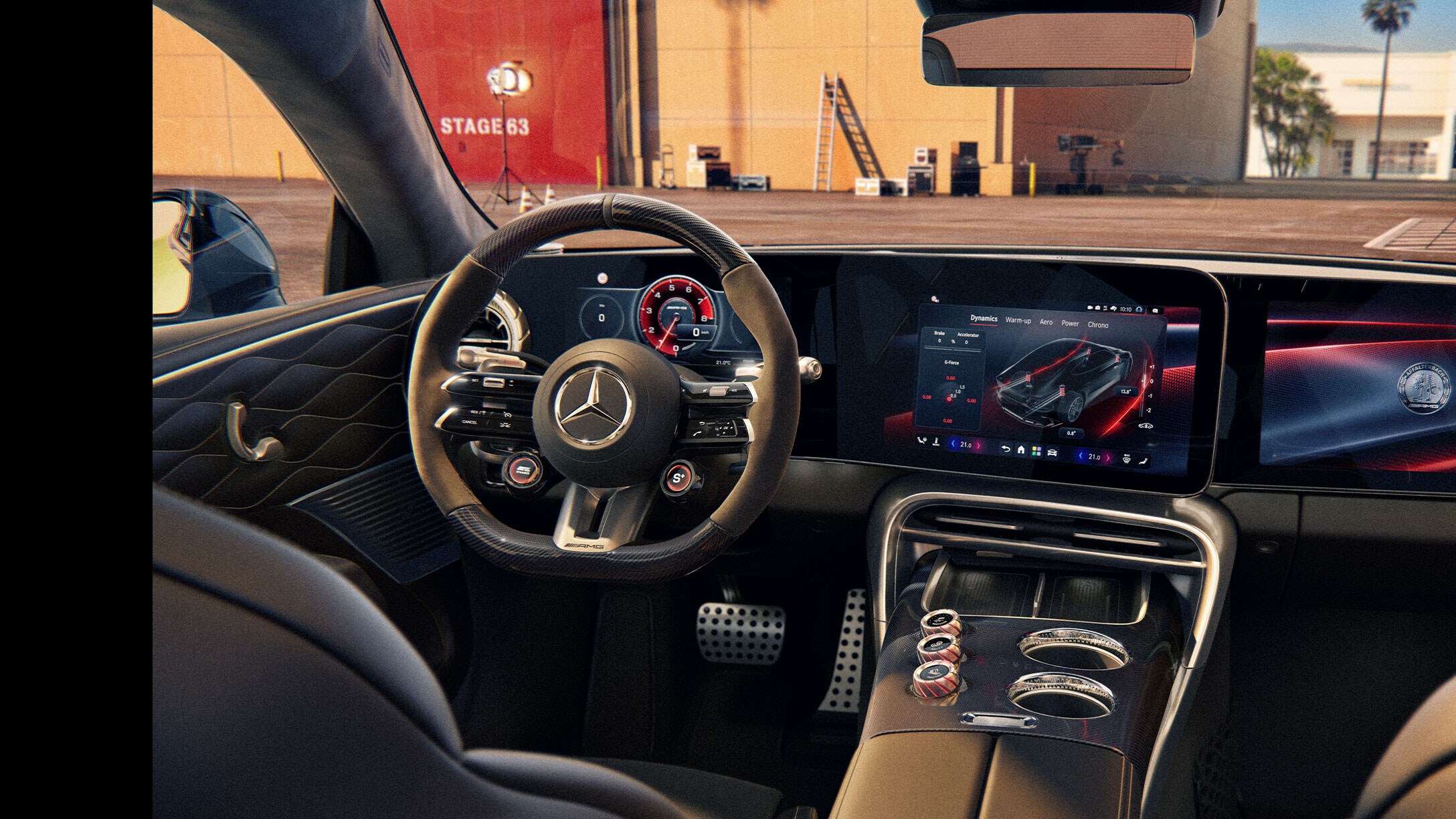 Förarplatsen i Mercedes-AMG.