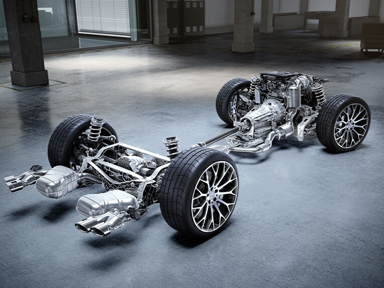 Drivlinan i en Mercedes-AMG-bil