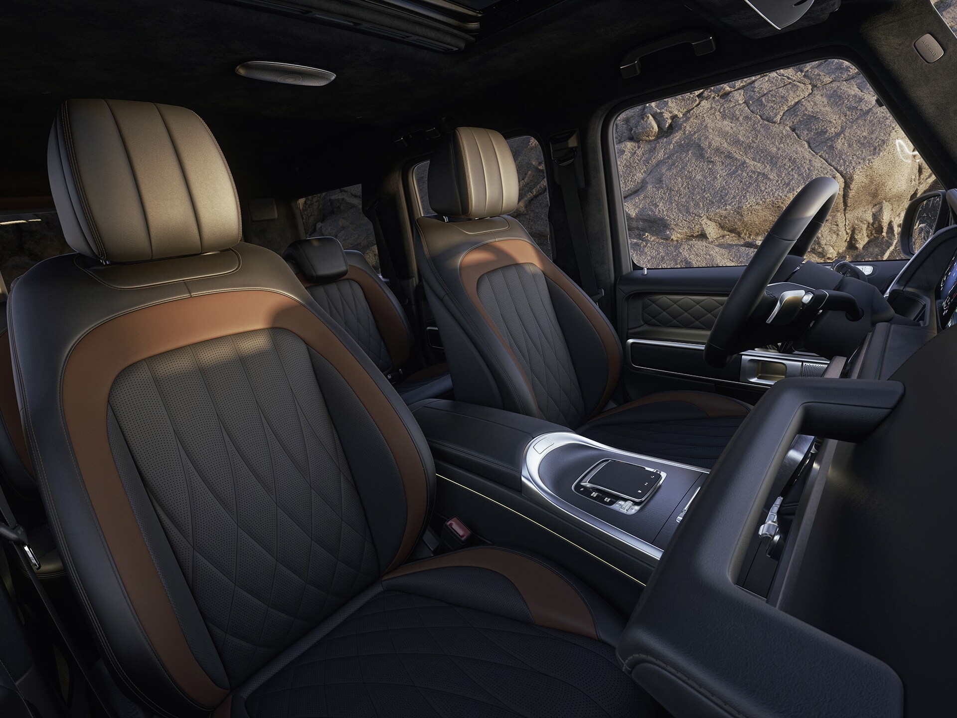 Interiören i Mercedes-Benz G-Klass.