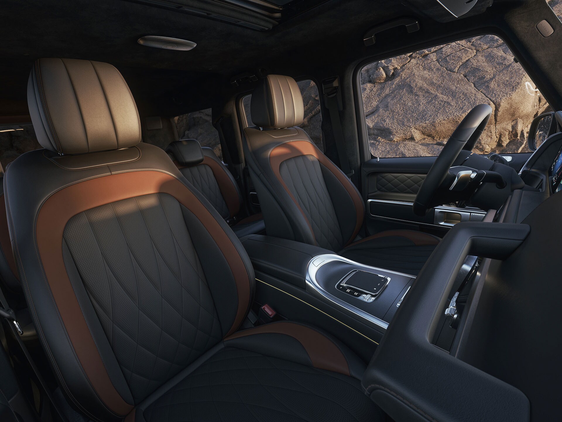 Interiören i Mercedes-Benz G-Klass.