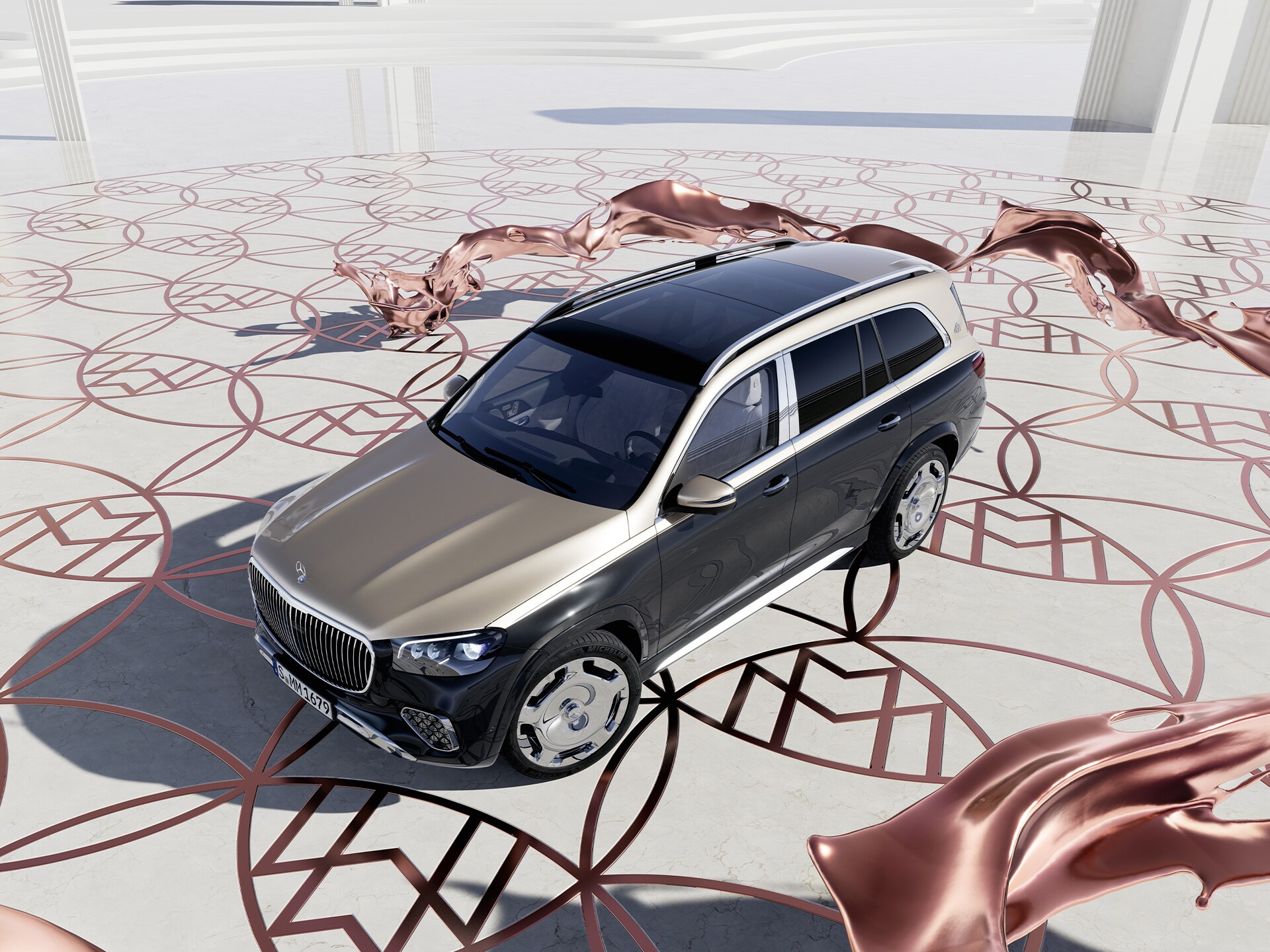 Mercedes-Maybach GLS Suv sedd ovanifrån.