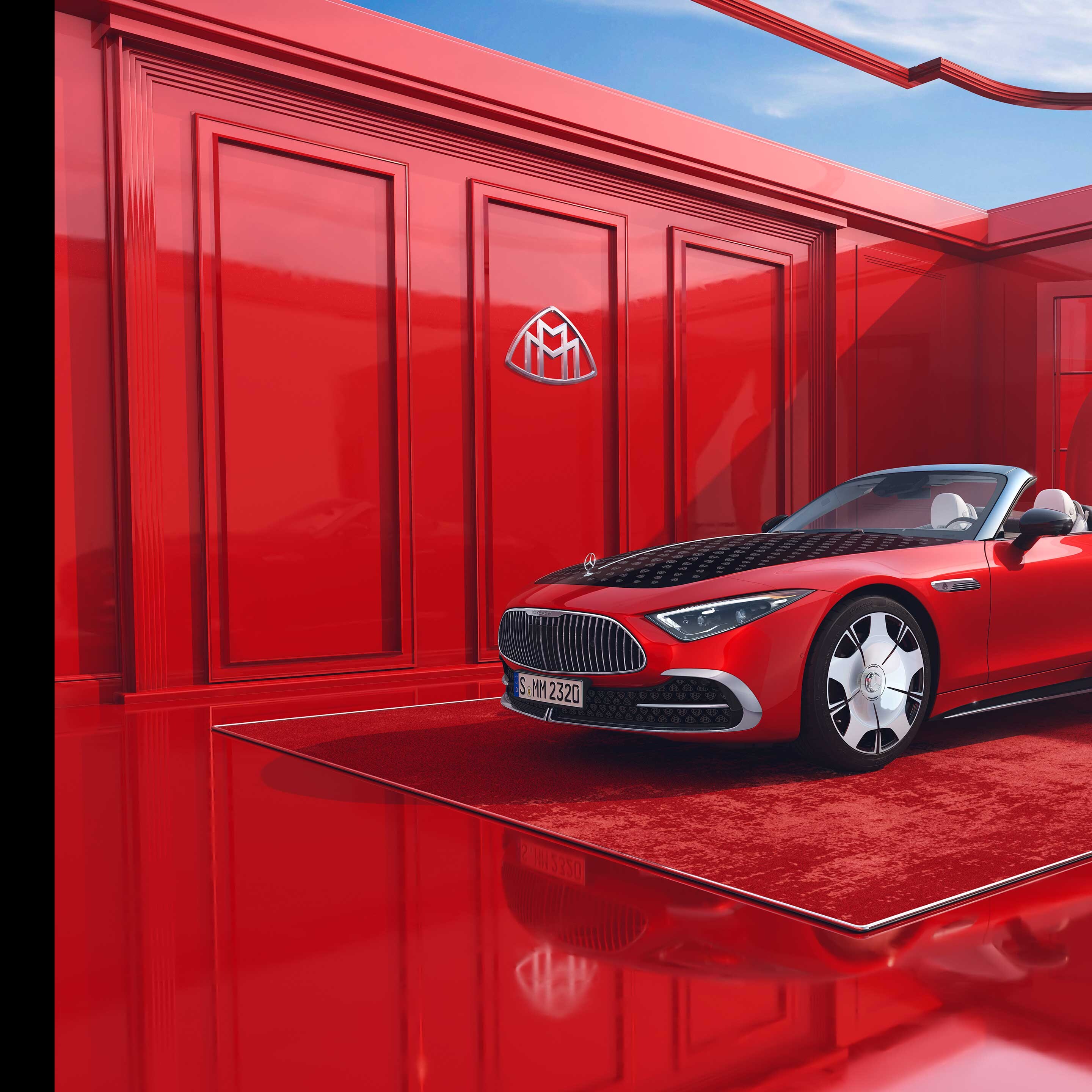 Mercedes-Maybach SL 680 sedd från sidan.