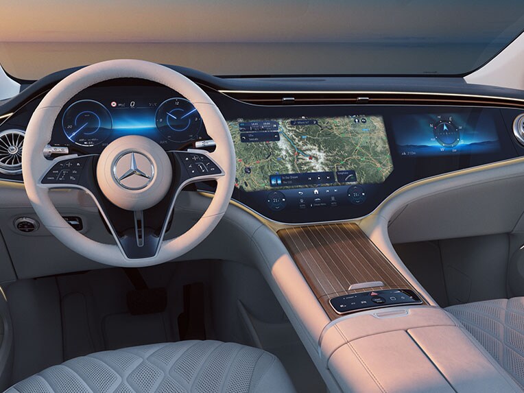 Navigationen med Electric Intelligence i Mercedes-Maybach EQS Suv.